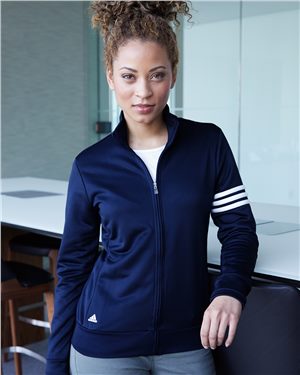 Adidas Women's ClimaLite 3-Stripes French Terry Full-Zip Jacket