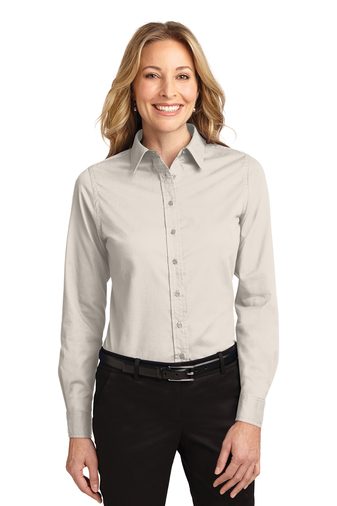Ladies Long Sleeve Easy Care Shirt, Embroidery, Screen Printing, Pensacola, Logo Masters International