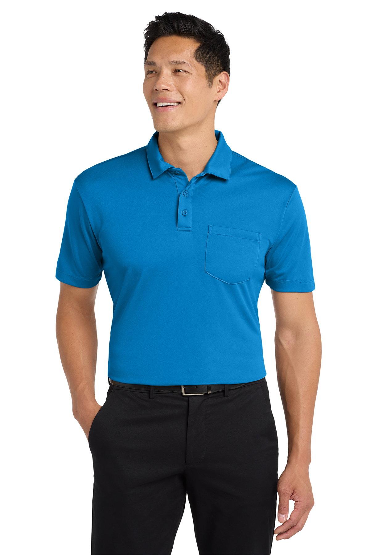 Port Authority Mens Silk Touch Performance Pocket Polo
