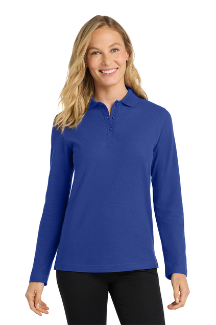 Port Authority Ladies Long Sleeve Silk Touch Polo