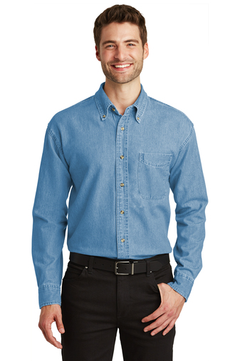 Port Authority Men's Tall Long Sleeve Denim Shirt