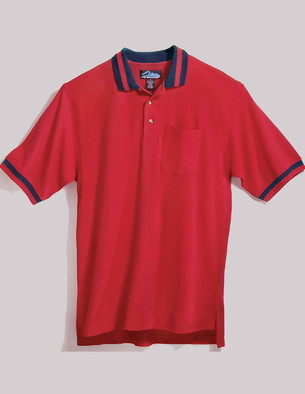 Tri-Mountain Men's Big & Tall Embroidered 60/40 Pocket Pique Polo Shirt w/Stripes