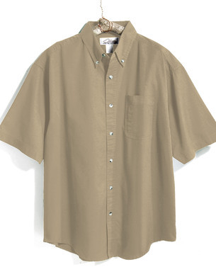 Tri-Mountain Men's Big & Tall Short Sleeve Embroidered Twill Shirt w/Stain Release