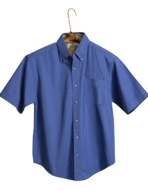 Tri-Mountain Men's Big & Tall Cotton Peached Twill Short-sleeved Embroidered Shirt 